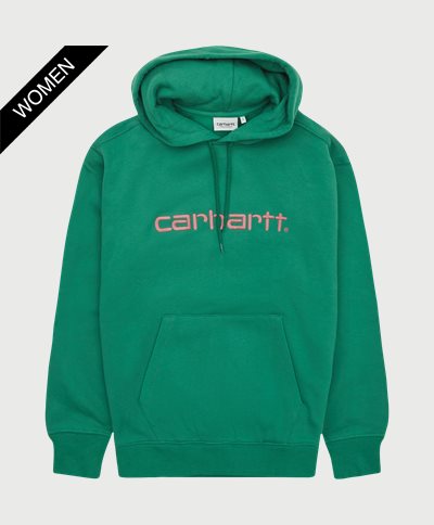 Carhartt WIP Women Sweatshirts W HOODED CARHARTT SWEATSHIRT I027476 Grön